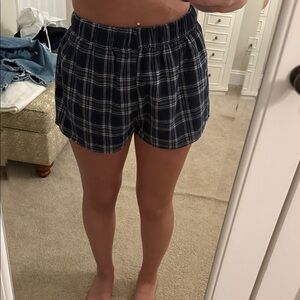 SHEIN Navy Checkered Lounge Shorts